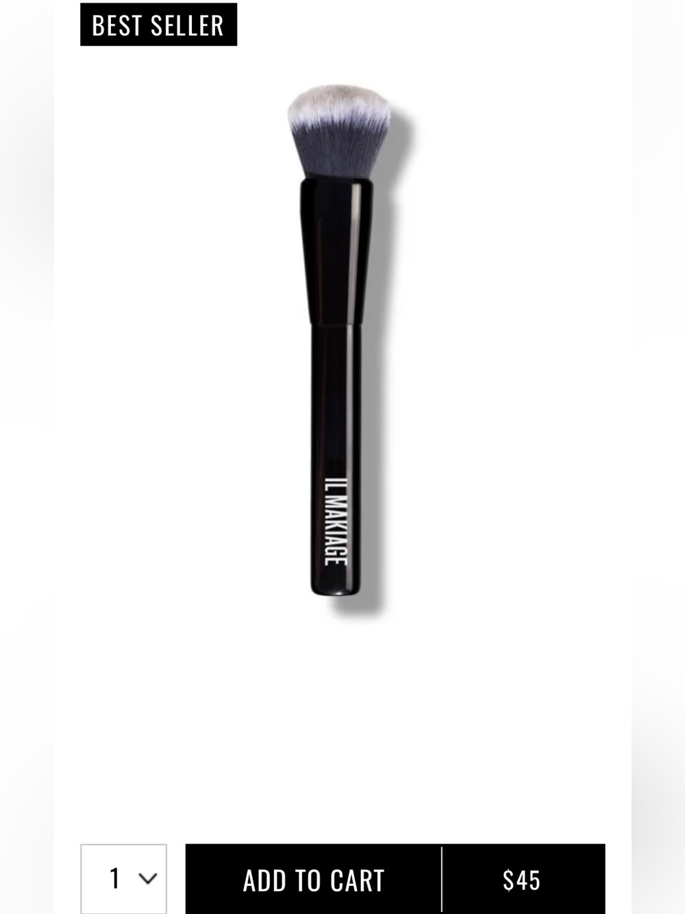 IL MAKIAGE 100 Foundation Blending Brush with Gray-White Bristles
